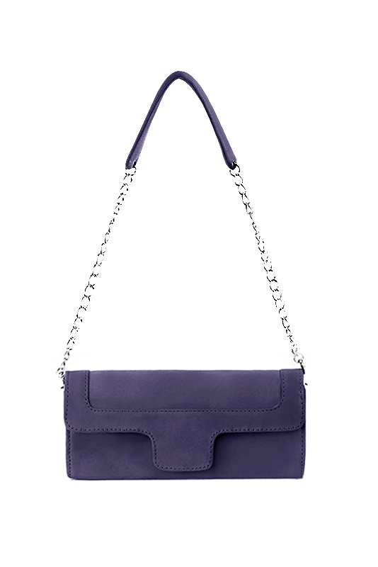 Pochette femme mariage cérémonie en cuir violet lavande - Vue du dessus