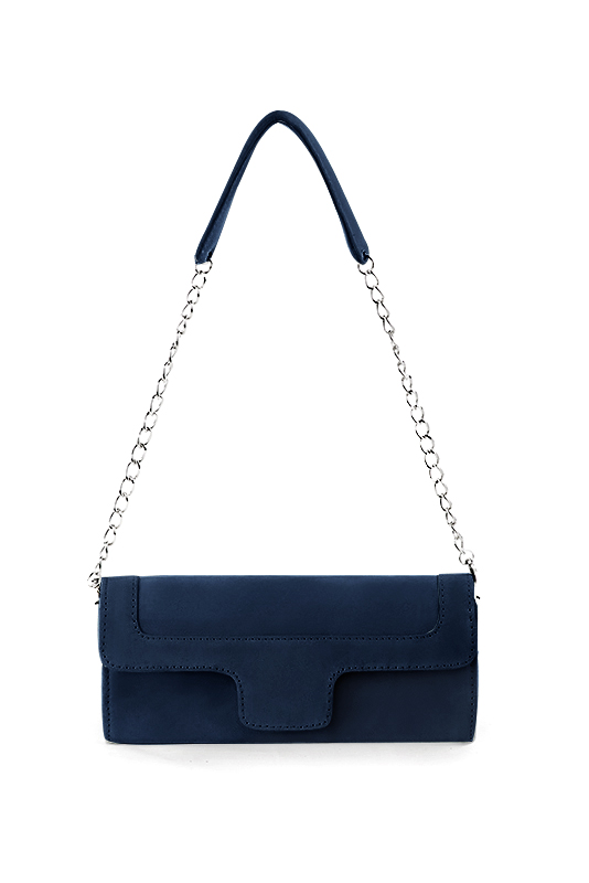 Pochette femme mariage cérémonie en cuir bleu marine - Vue du dessus