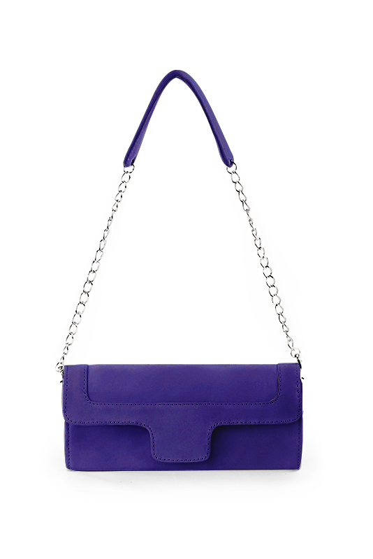 Pochette femme mariage cérémonie en cuir violet outremer - Vue du dessus
