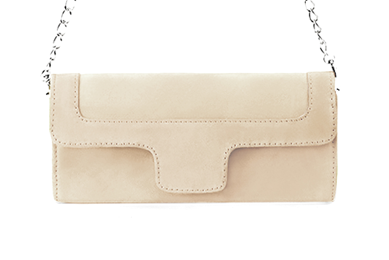 Pochette femme mariage cérémonie en cuir blanc ivoire - Vue de profil