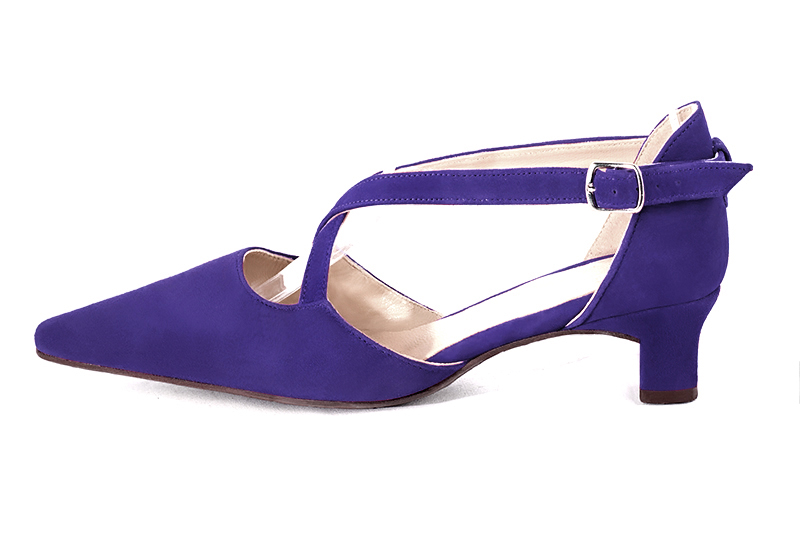 Pochette femme mariage cérémonie en cuir violet outremer - Vue arrière