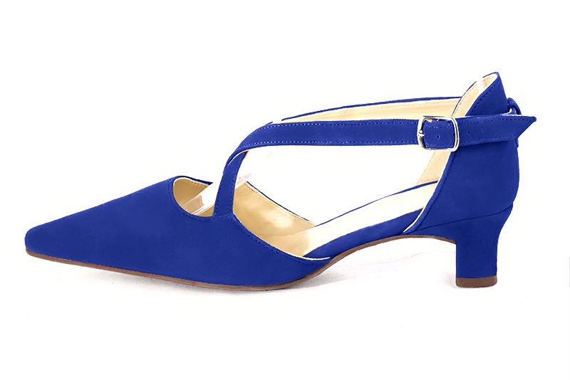 Pochette femme mariage cérémonie en cuir bleu électrique - Vue arrière
