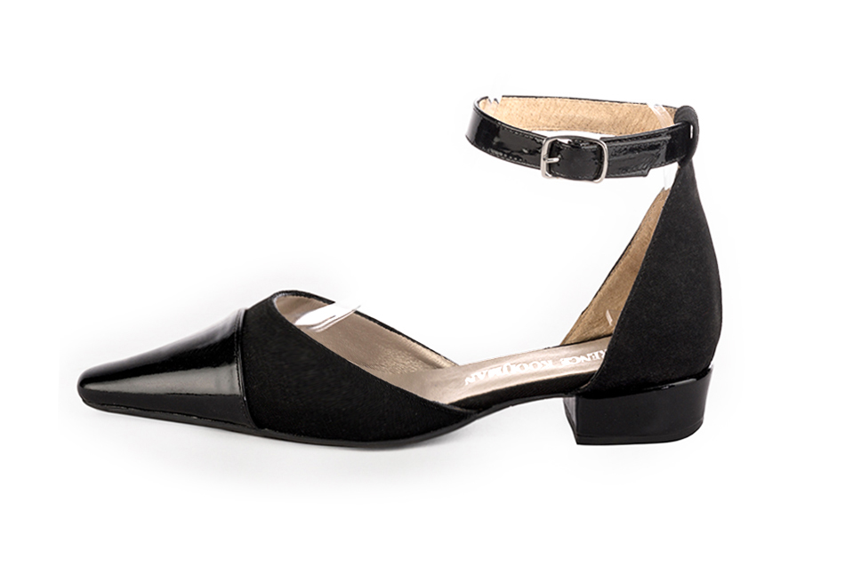 Pochette habillée femme pour cérémonie noir mat et noir brillant - Vue arrière