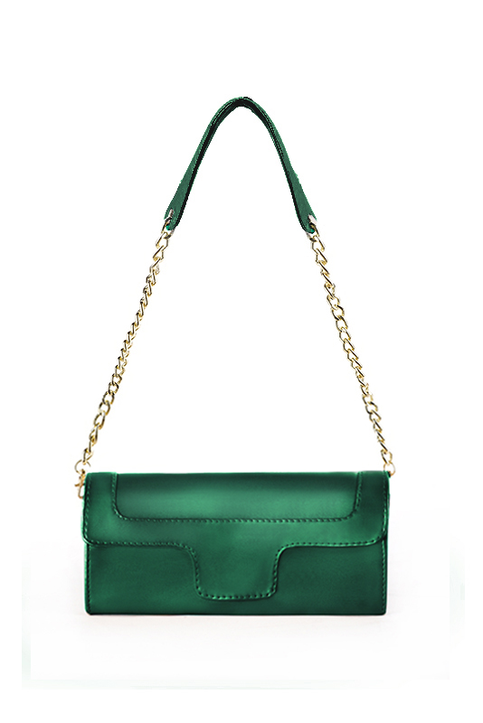 Pochette habillée femme pour cérémonie vert émeraude - Vue du dessus