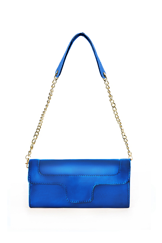 Pochette habillée femme pour cérémonie bleu électrique - Vue du dessus