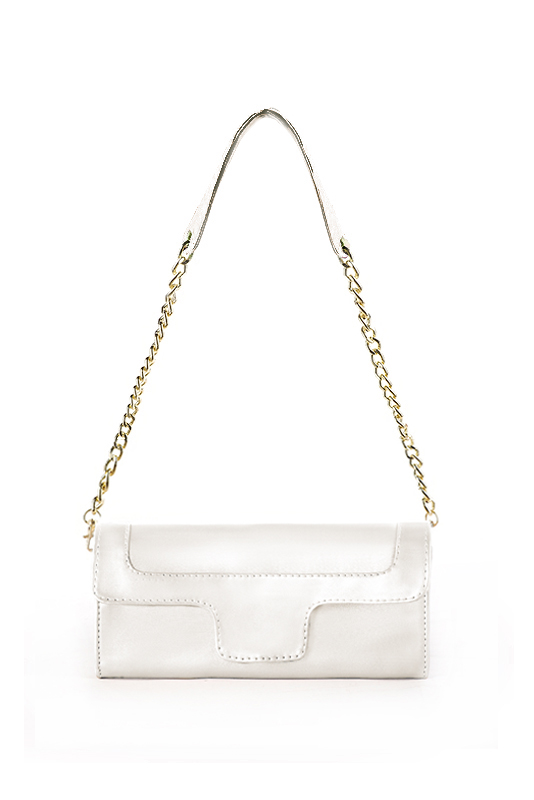 Pochette habillée femme pour cérémonie blanc pur - Vue du dessus