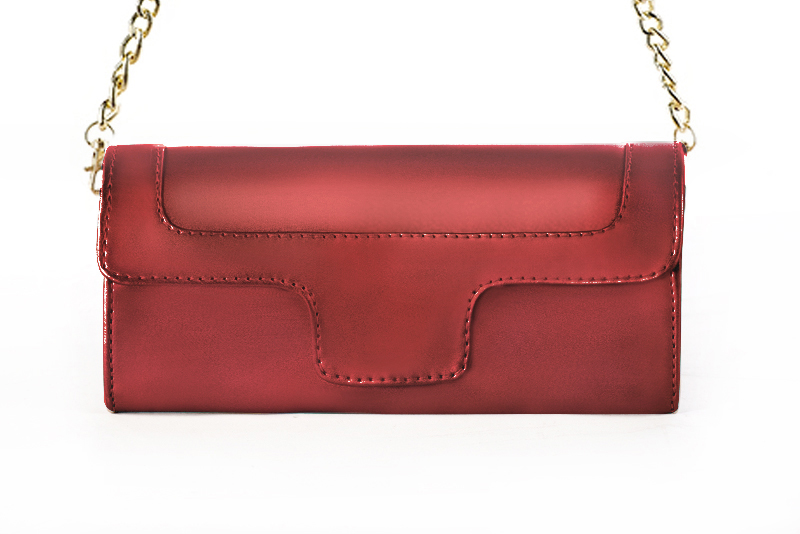 Pochette habillée femme pour cérémonie rouge carmin - Vue de profil
