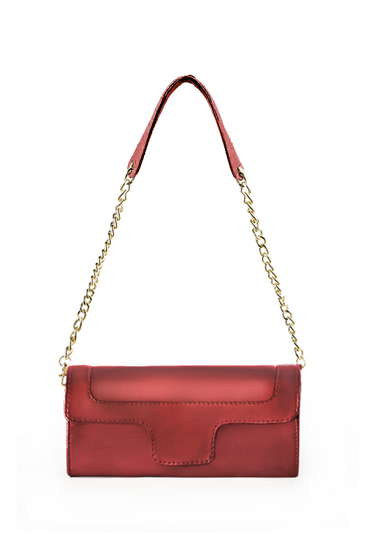 Pochette habillée femme pour cérémonie rouge carmin - Vue du dessus