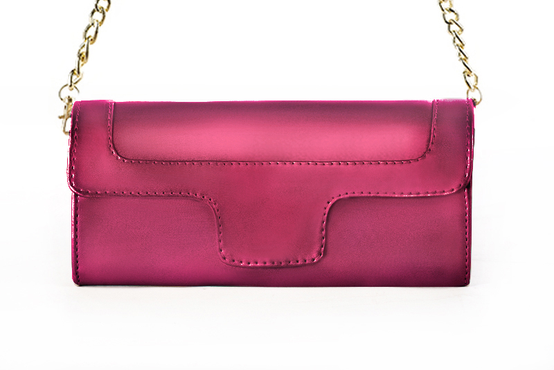 Pochette habillée femme pour cérémonie rose fuchsia - Vue de profil