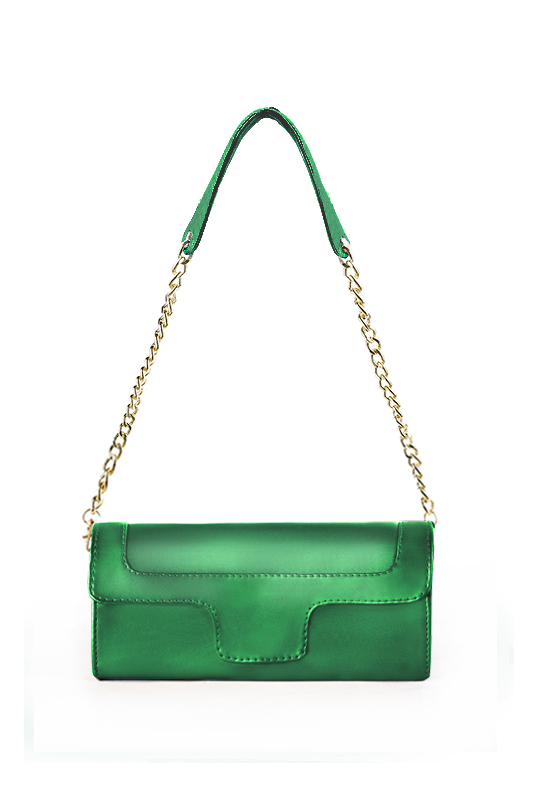 Pochette habillée femme pour cérémonie vert émeraude - Vue du dessus