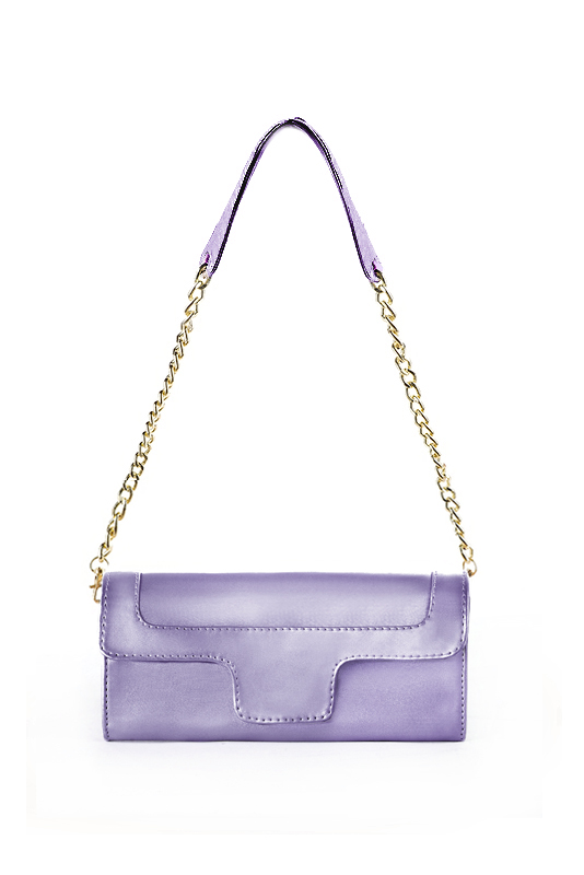 Pochette habillée femme pour cérémonie violet parme - Vue du dessus
