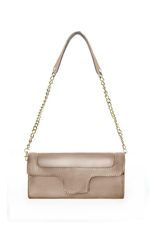 Pochette habillée femme pour cérémonie beige sahara - Vue du dessus