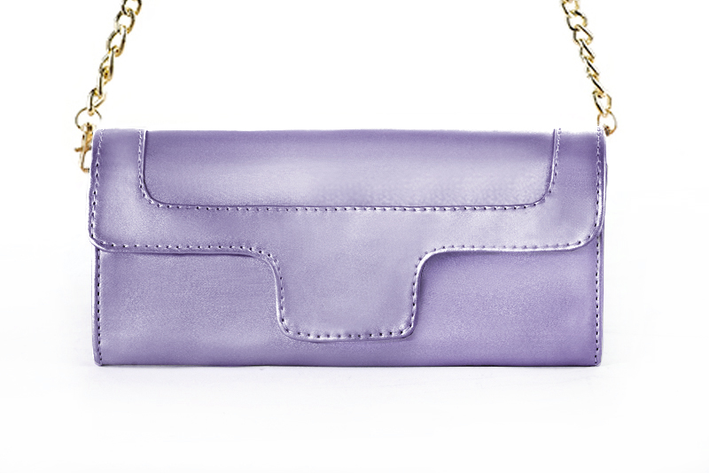 Pochette habillée femme pour cérémonie violet parme - Vue de profil