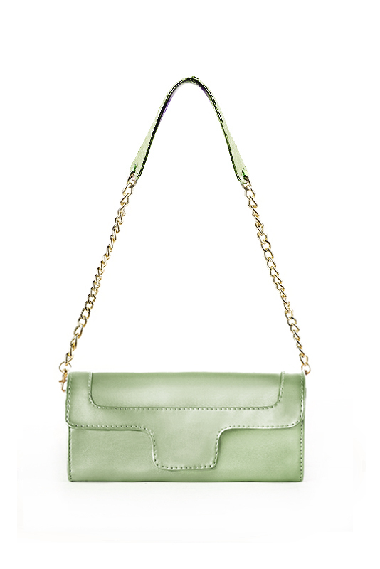 Pochette habillée femme pour cérémonie vert pastel - Vue du dessus