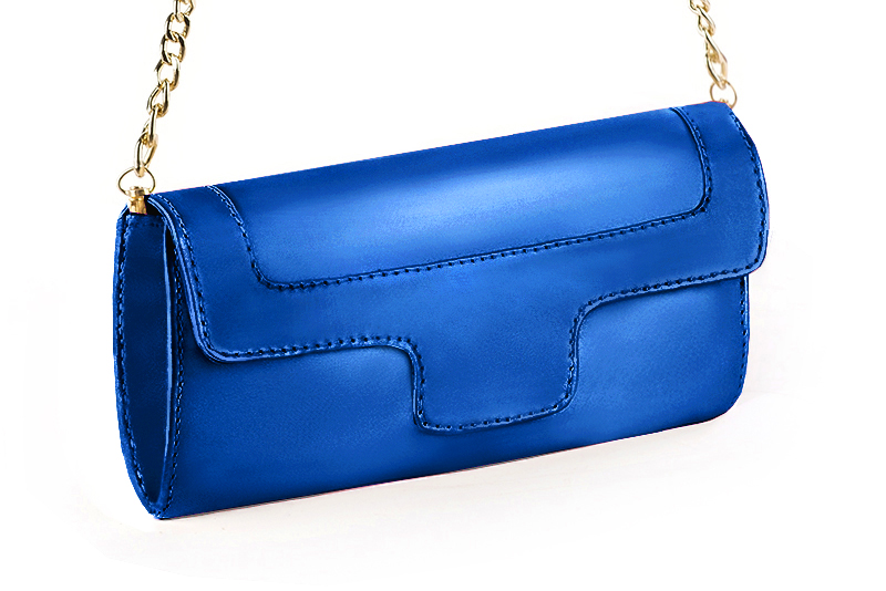 Pochette habillée femme pour cérémonie bleu électrique - Vue avant
