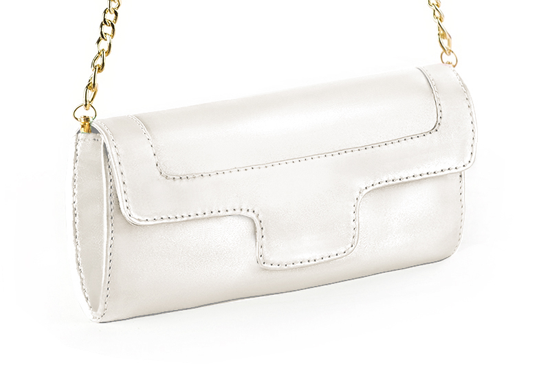 Pochette habillée femme pour cérémonie blanc pur - Vue avant