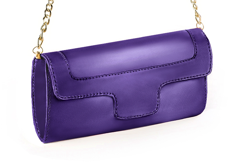 Pochette habillée femme pour cérémonie violet améthyste - Vue avant