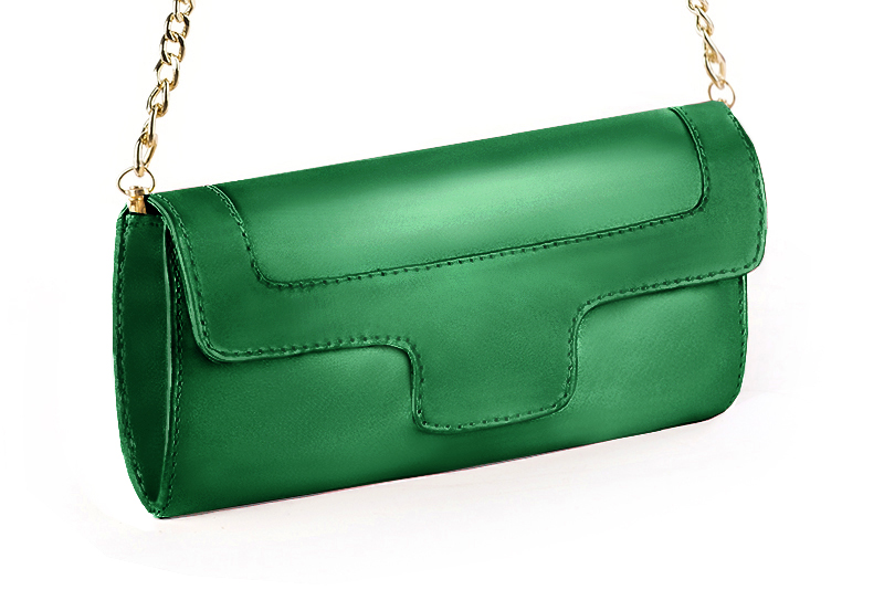 Pochette habillée femme pour cérémonie vert émeraude - Vue avant