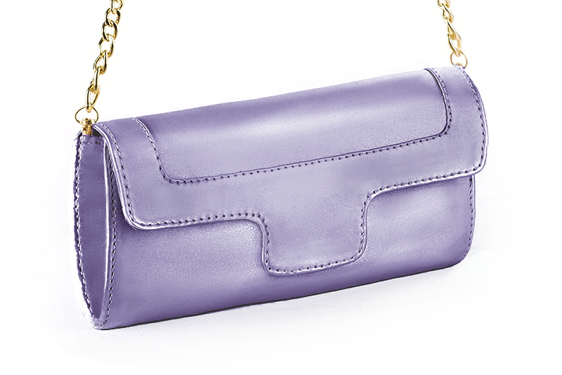 Pochette habillée femme pour cérémonie violet parme - Vue avant