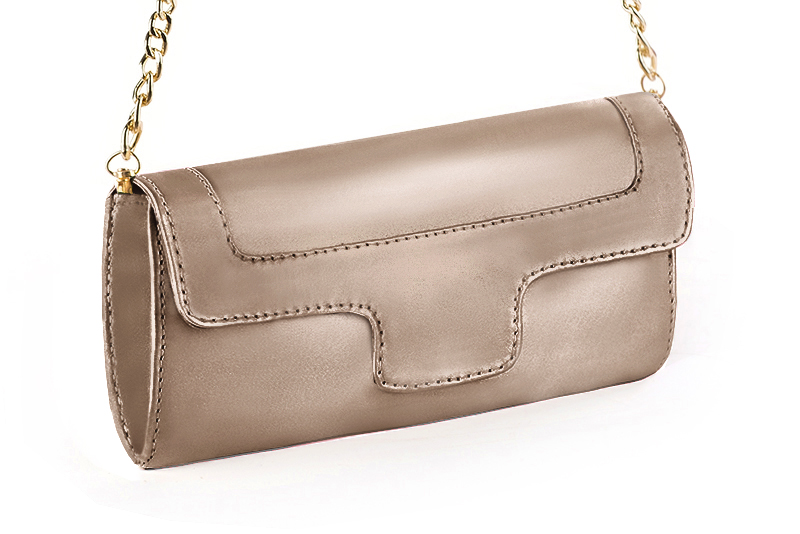 Pochette habillée femme pour cérémonie beige sahara - Vue avant
