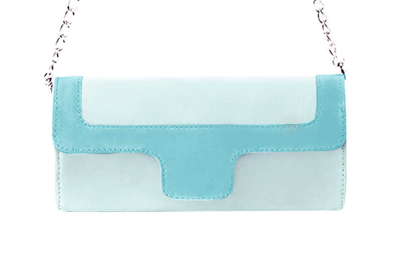 Pochette habillée femme pour cérémonie bleu lagon - Vue de profil