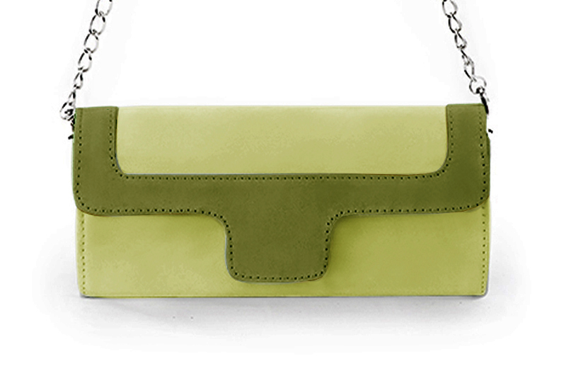 Pochette habillée femme pour cérémonie vert pistache - Vue de profil