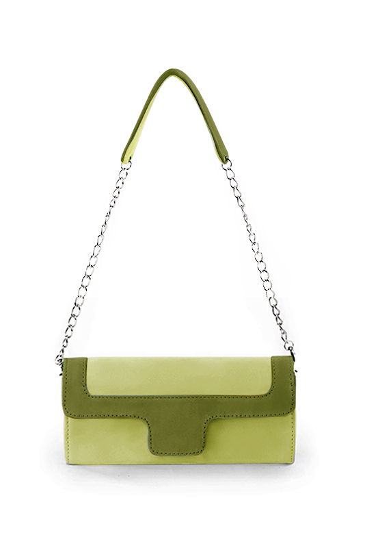 Pochette habillée femme pour cérémonie vert pistache - Vue du dessus