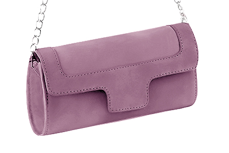 Pochette femme habillée  violet mauve pour mariage, cérémonies et soirées. 
            Personnalisation Vue avant - Florence KOOIJMAN