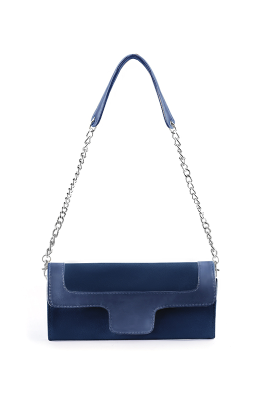 Pochette habillée femme pour cérémonie bleu marine et bleu indigo - Vue du dessus