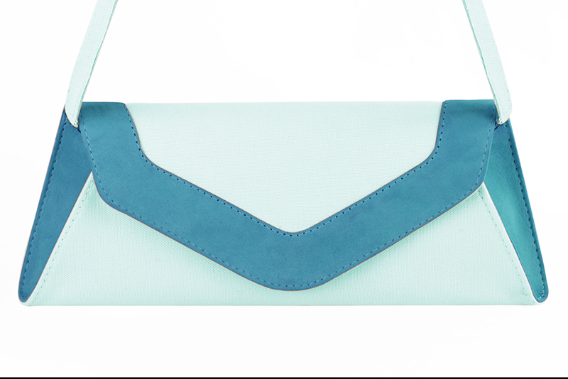 Pochettes élégantes et raffinées pour mariages, soirées et cérémonies, coloris bleu lagon. Personnalisation : Choix des cuirs et des couleurs. - Florence KOOIJMAN