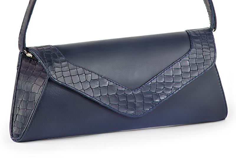 Pochettes élégantes et raffinées pour mariages, soirées et cérémonies, coloris bleu marine. Personnalisation : Choix des cuirs et des couleurs. - Florence KOOIJMAN