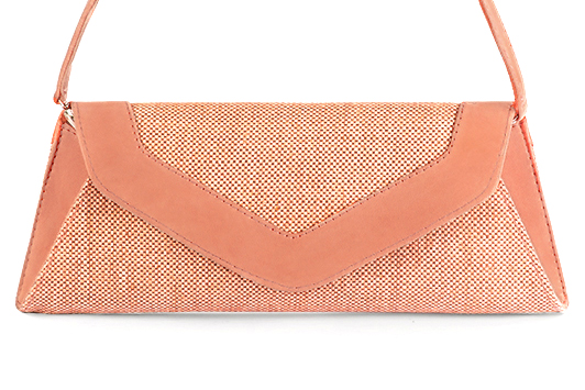 Pochette habillée femme pour cérémonie pêche - Vue de profil