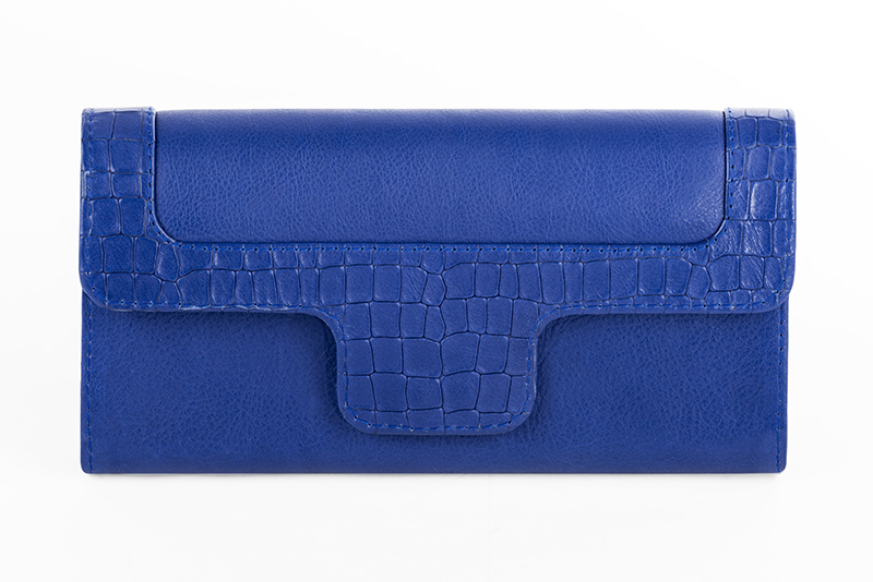 Portefeuille femme bleu électrique haut de gamme. Personnalisation. Vue de profil - Florence KOOIJMAN