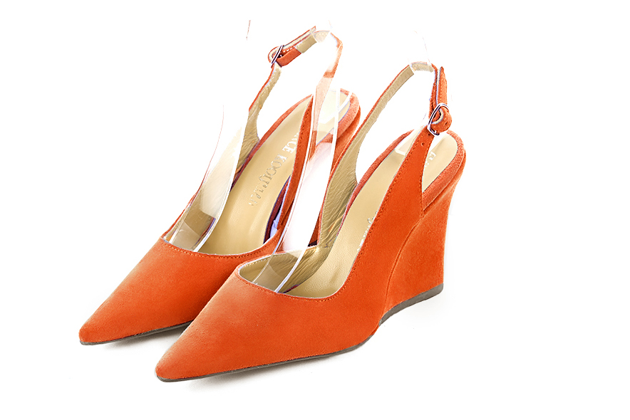 Chaussures habillées orange clémentine pour femme - Florence KOOIJMAN