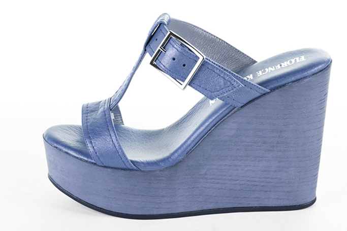Sandale femme : Sandale soirées et cérémonies couleur bleu indigo.. Vue de profil - Florence KOOIJMAN