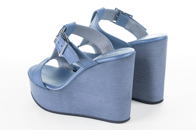 Sandale femme : Sandale soirées et cérémonies couleur bleu indigo.. Vue arrière - Florence KOOIJMAN