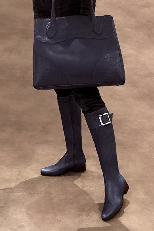 Bottes habillées bleu marine pour femme - Florence KOOIJMAN