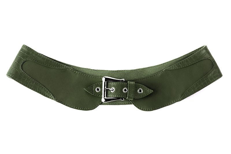 Petit sac baguette habillé femme en cuir vert bouteille - Vue arrière