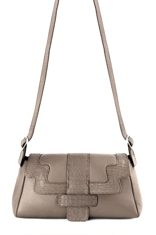 Sac porté à l'épaule pour femme en cuir bronze - Vue du dessus