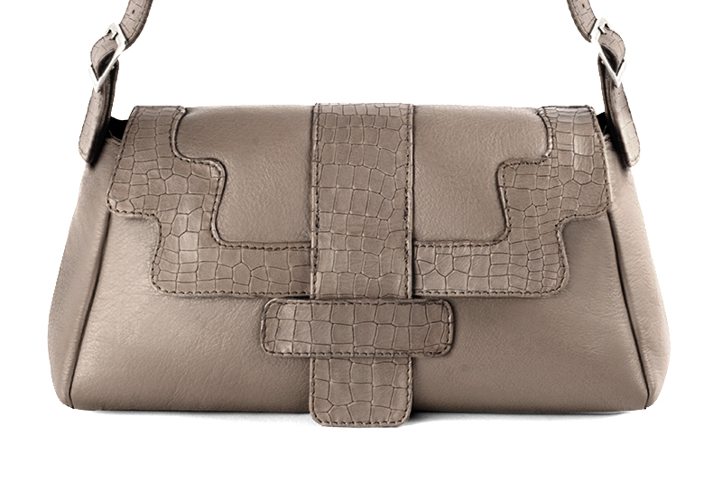 Sac porté à l'épaule pour femme en cuir bronze - Vue de profil