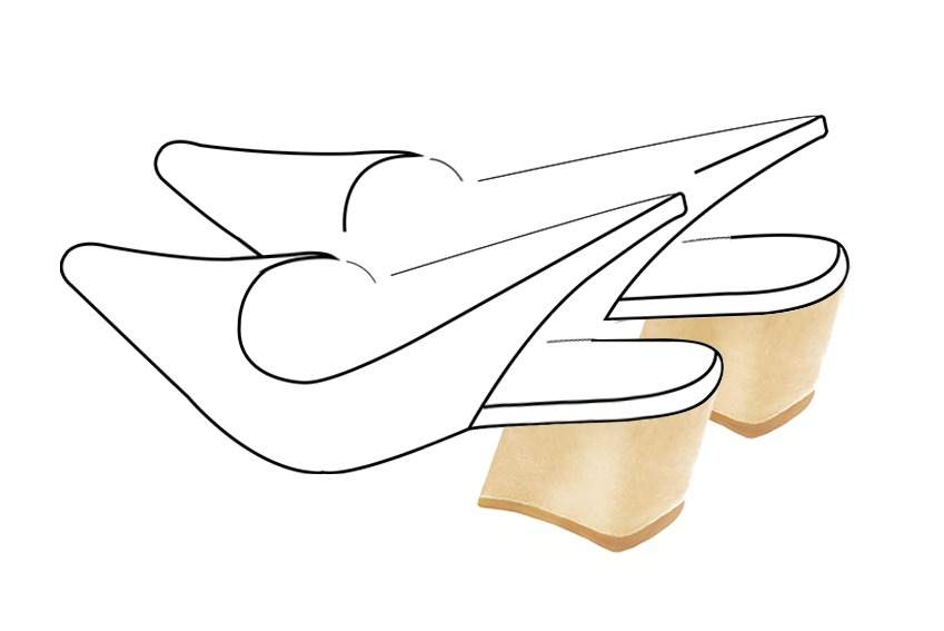 Chaussures et maroquinerie Florence KOOIJMAN - Talon bottier de caractère, long dans la gorge, aux formes prononcées