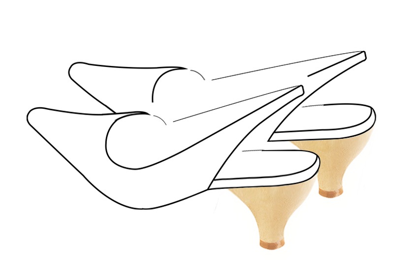 Chaussures et maroquinerie Florence KOOIJMAN - Talon d'une hauteur de 6 centimètres, aux formes pleines et arrondies, resserrées sur une petite base positionnée à l'avant 