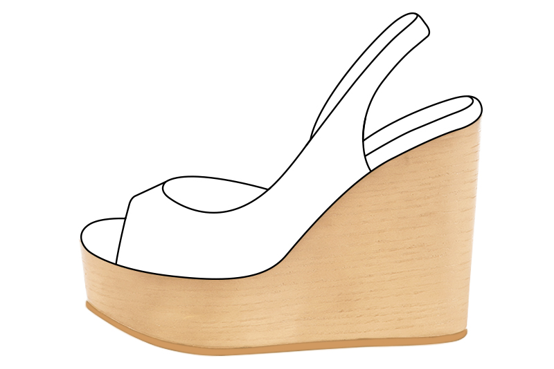 Chaussures et maroquinerie Florence KOOIJMAN - Semelle compensée d'une hauteur de 12 centimètres au talon, et d'une épaisseur de 3.5 centimètres sous l'avant pied, dans une finition bois blond