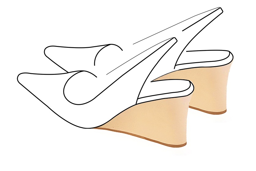 Chaussures et maroquinerie Florence KOOIJMAN - Talon compensé, d'une hauteur de 8 centimètres,  de forme cintrée, se terminant sur une base de 2 centimètres de largeur