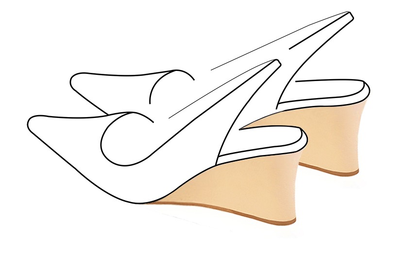 Chaussures et maroquinerie Florence KOOIJMAN - Talon compensé, d'une hauteur de 8 centimètres,  de forme cintrée, se terminant sur une base de 2 centimètres de largeur