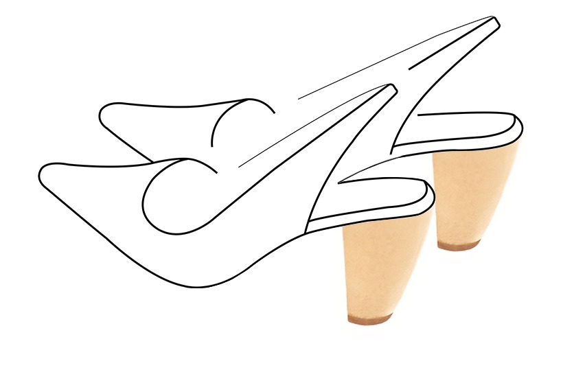 Chaussures et maroquinerie Florence KOOIJMAN - Talon bottier de 7.5 centimètres de hauteur, court dans la cambrure, avec des formes arrondies