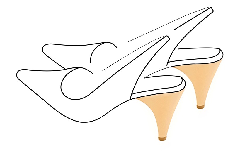 Chaussures et maroquinerie Florence KOOIJMAN - Talon d'une hauteur de 7.5 centimètres, avec un pied positionné sur l'arrière, se terminant en ligne droite sur une base fine