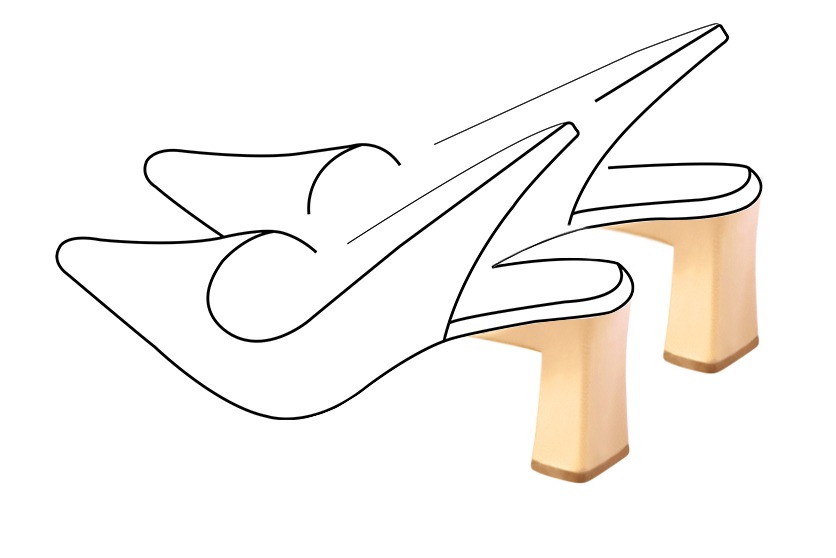 Chaussures et maroquinerie Florence KOOIJMAN - Talon de 7.5 cm, profilé et carré.