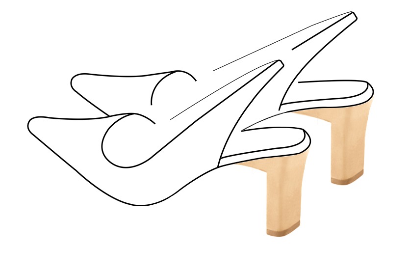 Talon de 7.5cm, large de dos et fin de profil. - Florence KOOIJMAN