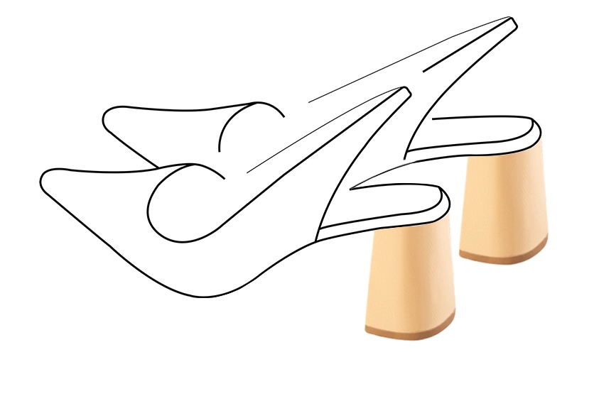 Chaussures et maroquinerie Florence KOOIJMAN - Talon de 7.5cm, bottier et évasé.